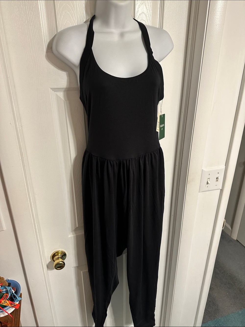 HALARA Black Halter-Style Jumpsuit